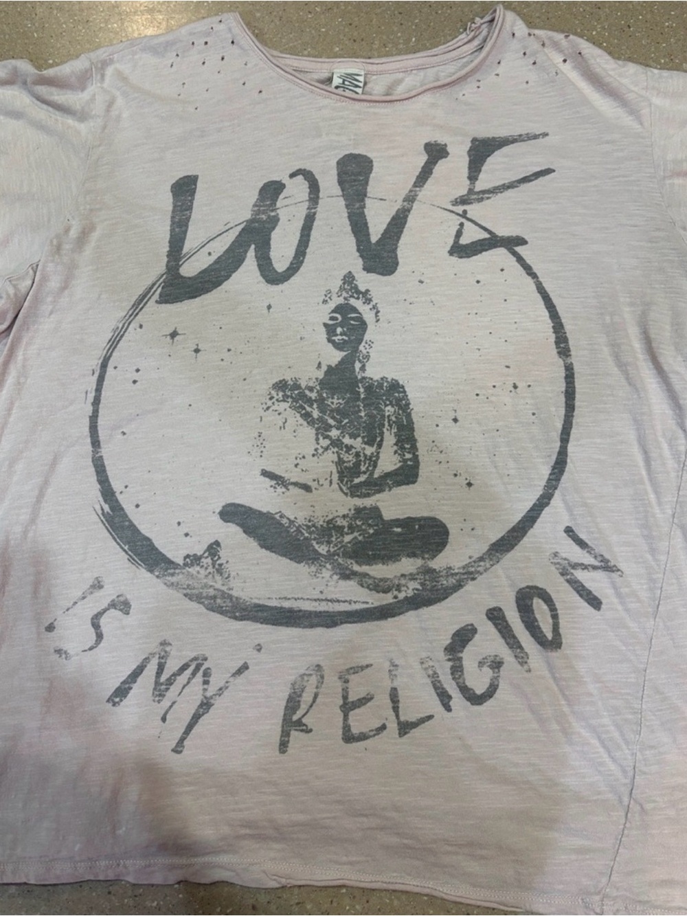 ✨ RARE ✨ Magnolia Pearl "Love Is My Religion" Buddha Tee in Molly - Picture 3 of 5